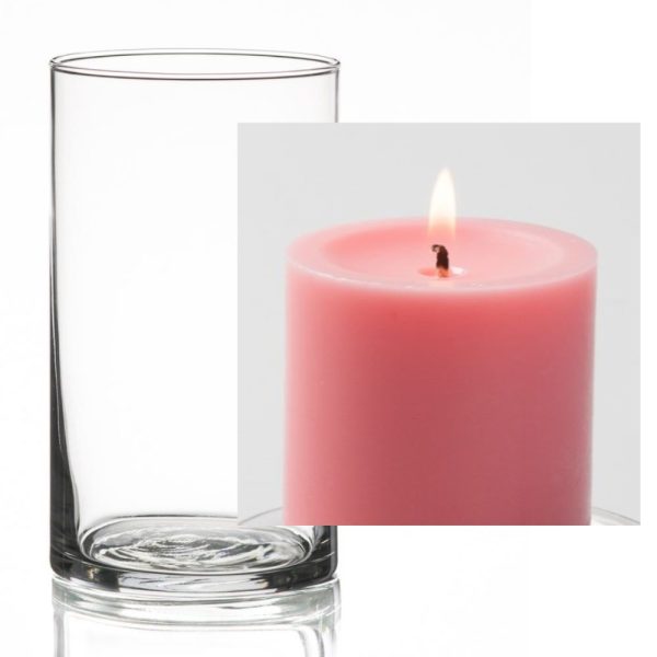 Richland Pillar Candle 3  & Eastland Cylinder Holder 6  Set of 12 (Choose your Color) Cheap - Image 5