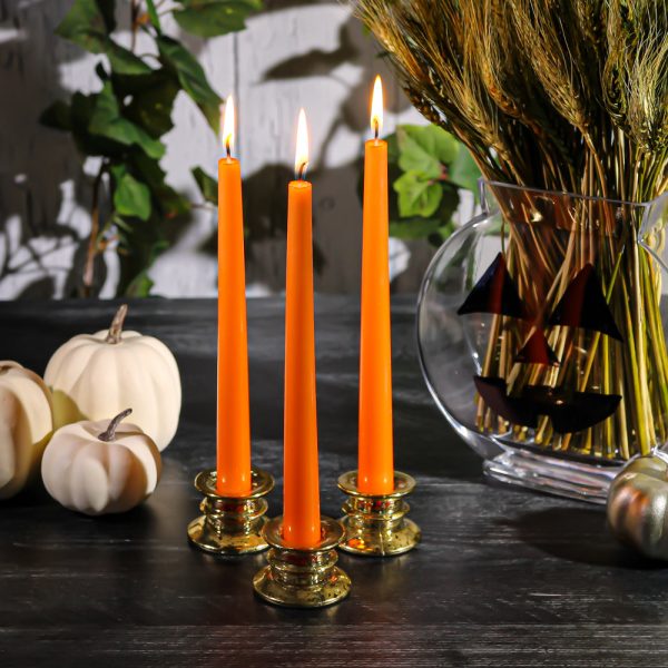 Richland Taper Candles 10  Orange Set of 10 For Cheap - Image 2