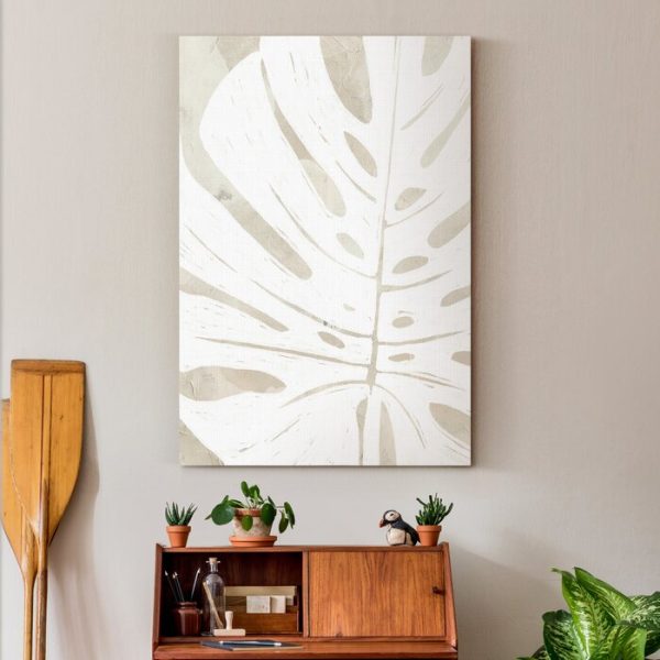Linen Tropical Silhouette I - Wrapped Canvas Print, (Set of 2) For Sale
